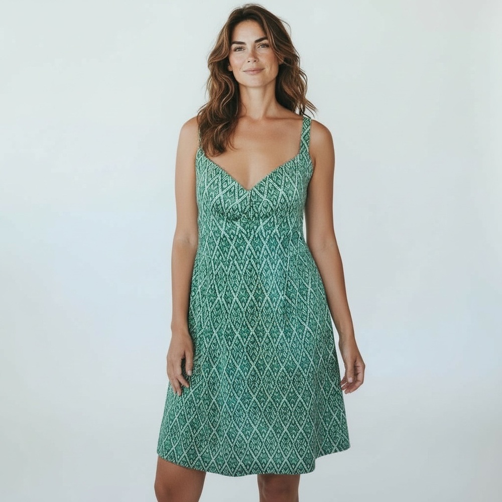 Joe Fresh - Green Patterned Sun Dress - L